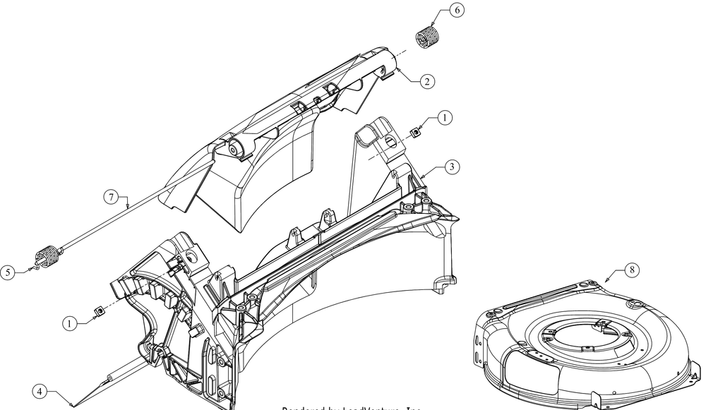 Deck Assembly Diagram and Parts List for SC300HW (12ABB2M5709)(2017) Cub Cadet Lawn Mower